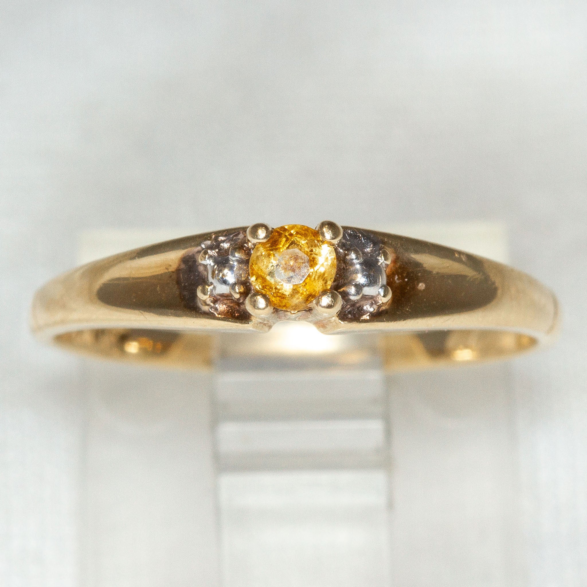 10K Yellow Gold Citrine & Diamond Accent Ring - Size 6.5 Secondary image