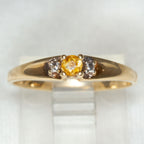 10K Yellow Gold Citrine & Diamond Accent Ring - Size 6.5
