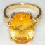 10K Yellow Gold Laser-Cut Citrine Statement Ring - 14x18mm, Size 7.5
