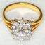Gold-Plated CZ Floral Cluster Statement Ring - Size 6.5