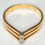 10K Yellow Gold Triple-Band Chevron Diamond Ring - Size 5.5