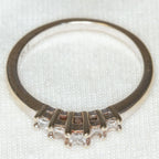 10K White Gold 0.34ctw Princess Cut Diamond Five-Stone Band - Size 6.5
