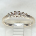 10K White Gold 0.34ctw Princess Cut Diamond Five-Stone Band - Size 6.5