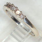 10K White Gold 0.34ctw Princess Cut Diamond Five-Stone Band - Size 6.5