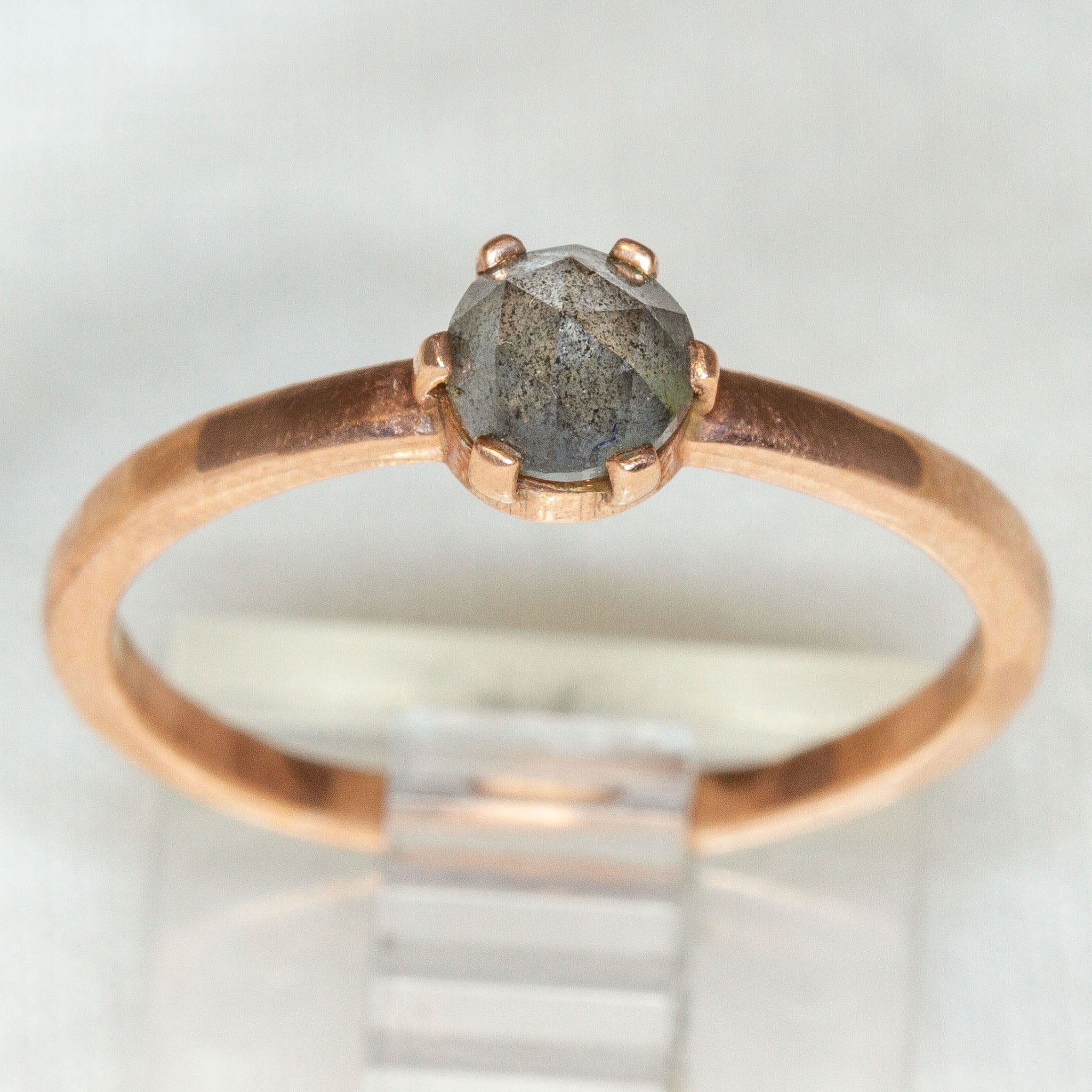 10K Rose Gold 0.50ct Salt & Pepper Diamond Solitaire Ring - Size 7 Secondary image