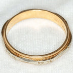 Vintage 10K Two-Tone Gold Engraved Wedding Band - Size 7