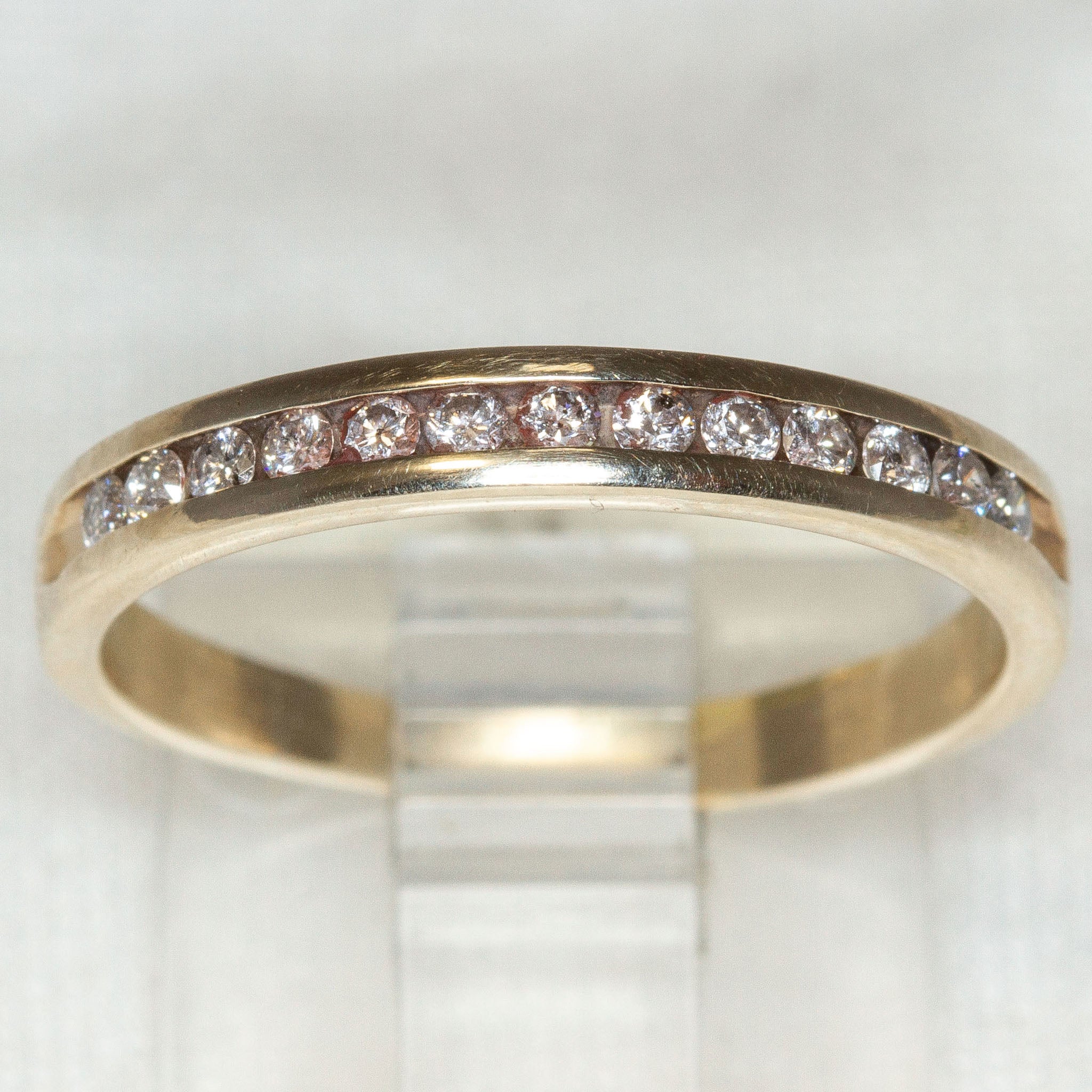 14K White Gold 0.13ctw Channel-Set Moissanite Band - Size 7