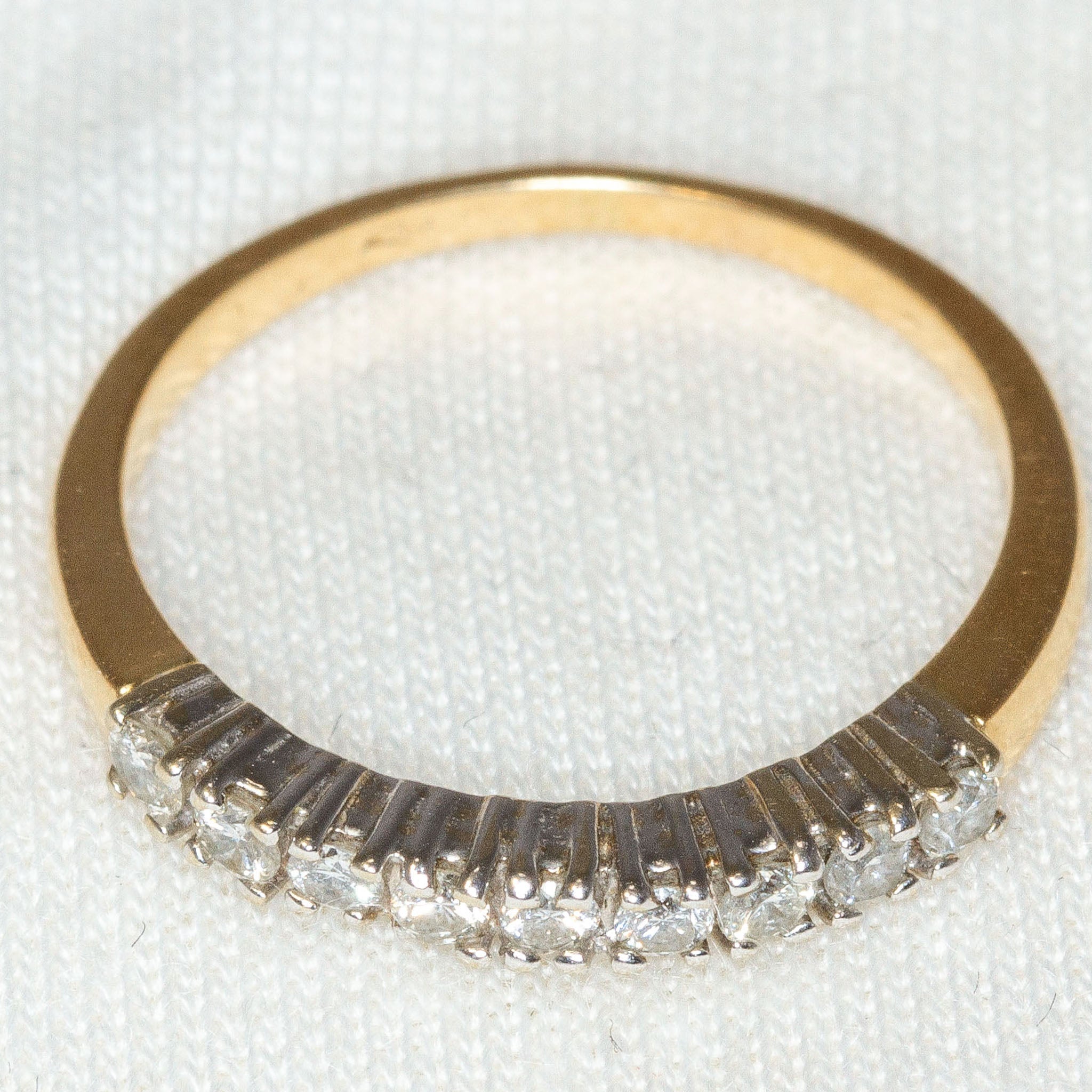 14K Yellow Gold 9-Stone Diamond Band - 0.22ctw, Size 5 Main image