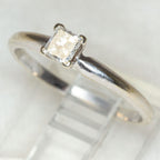 14K White Gold 0.30ct Princess Cut Diamond Solitaire Engagement Ring - Size 6