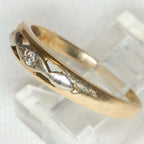 Vintage 14K Two-Tone Gold Diamond Accent Ring - Size 7.5