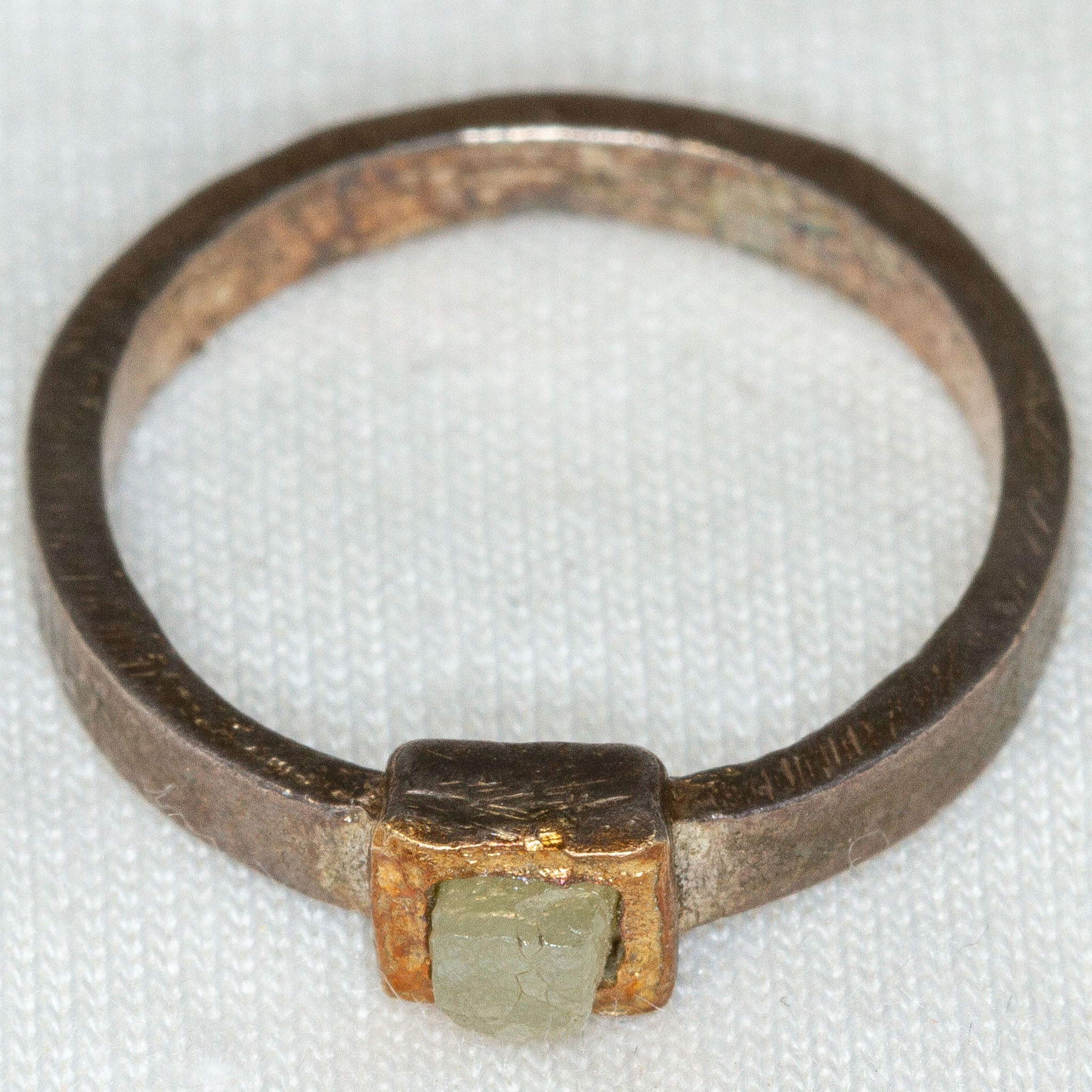 Artisan Mixed Metal 925 Silver & 10K Gold Raw Diamond Ring - Size 6.25 Main image