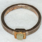 Artisan Mixed Metal 925 Silver & 10K Gold Raw Diamond Ring - Size 6.25