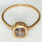 10K Yellow Gold 0.55ct Rustic Brown Diamond Bezel Solitaire Ring - Size 5