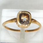 10K Yellow Gold 0.55ct Rustic Brown Diamond Bezel Solitaire Ring - Size 5