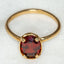 Yellow Gold 7x9mm Oval Dark Red Garnet Solitaire Ring - Size 5.5