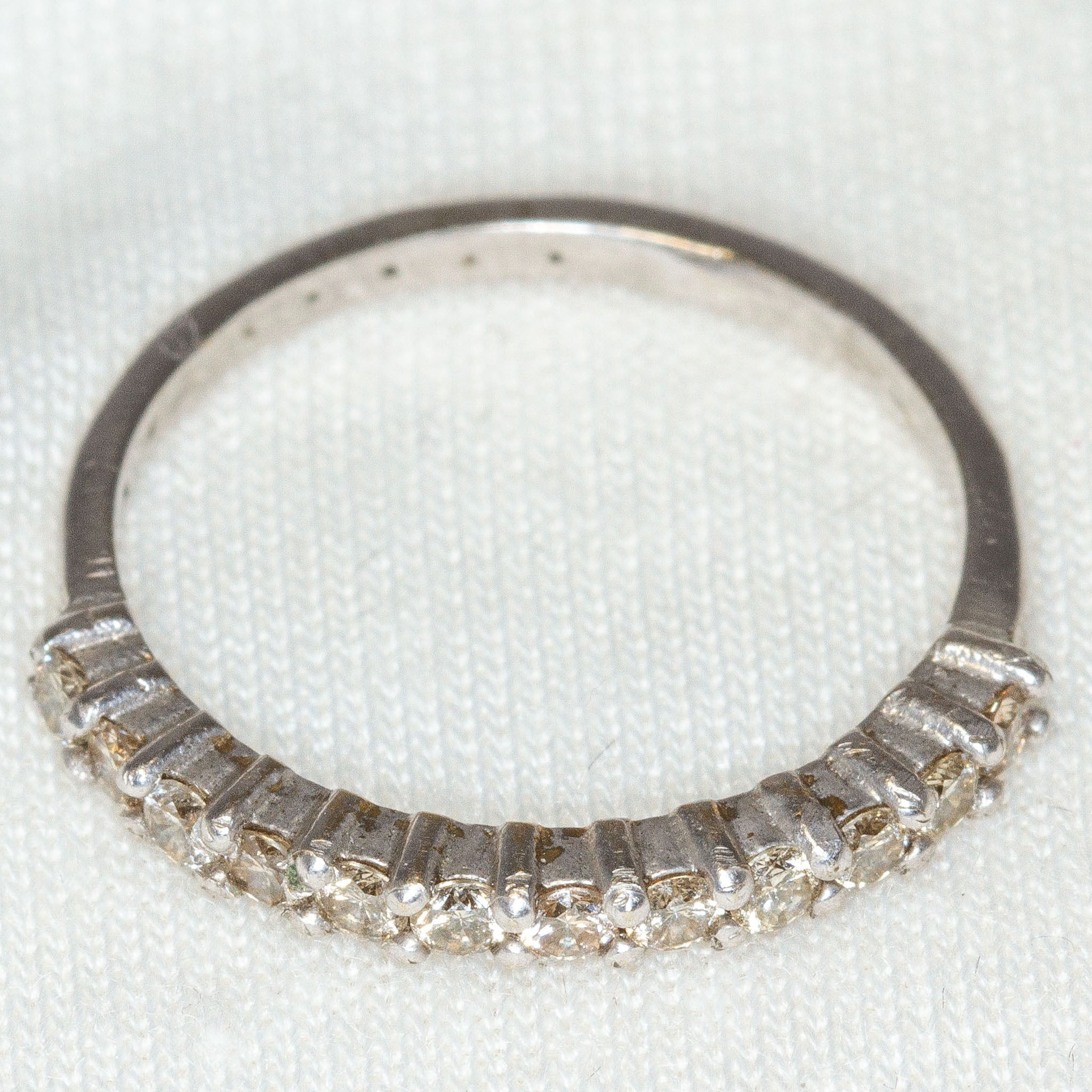 10K White Gold 0.36ctw Diamond Half-Eternity Band - Size 5.75
