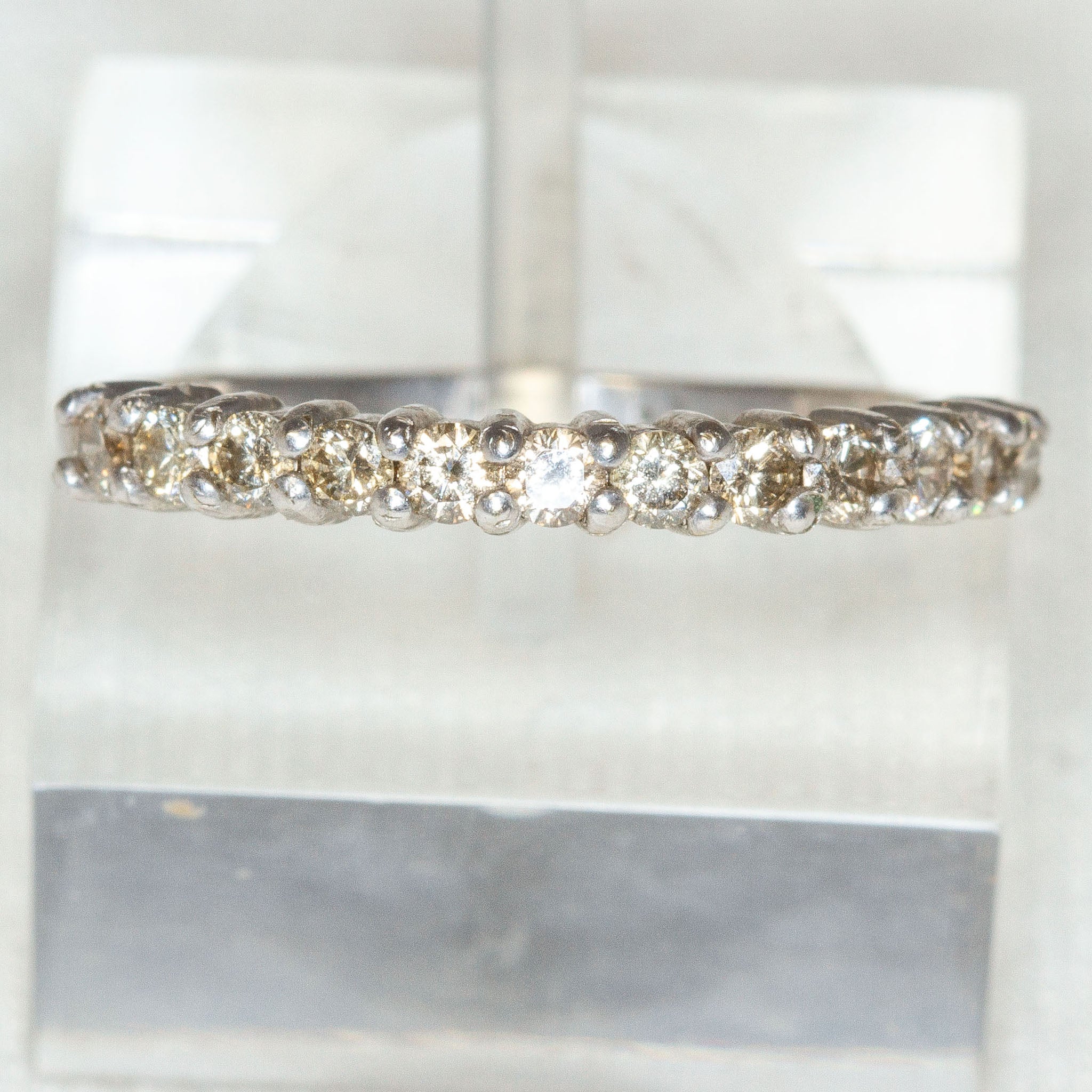 10K White Gold 0.36ctw Diamond Half-Eternity Band - Size 5.75 Secondary image