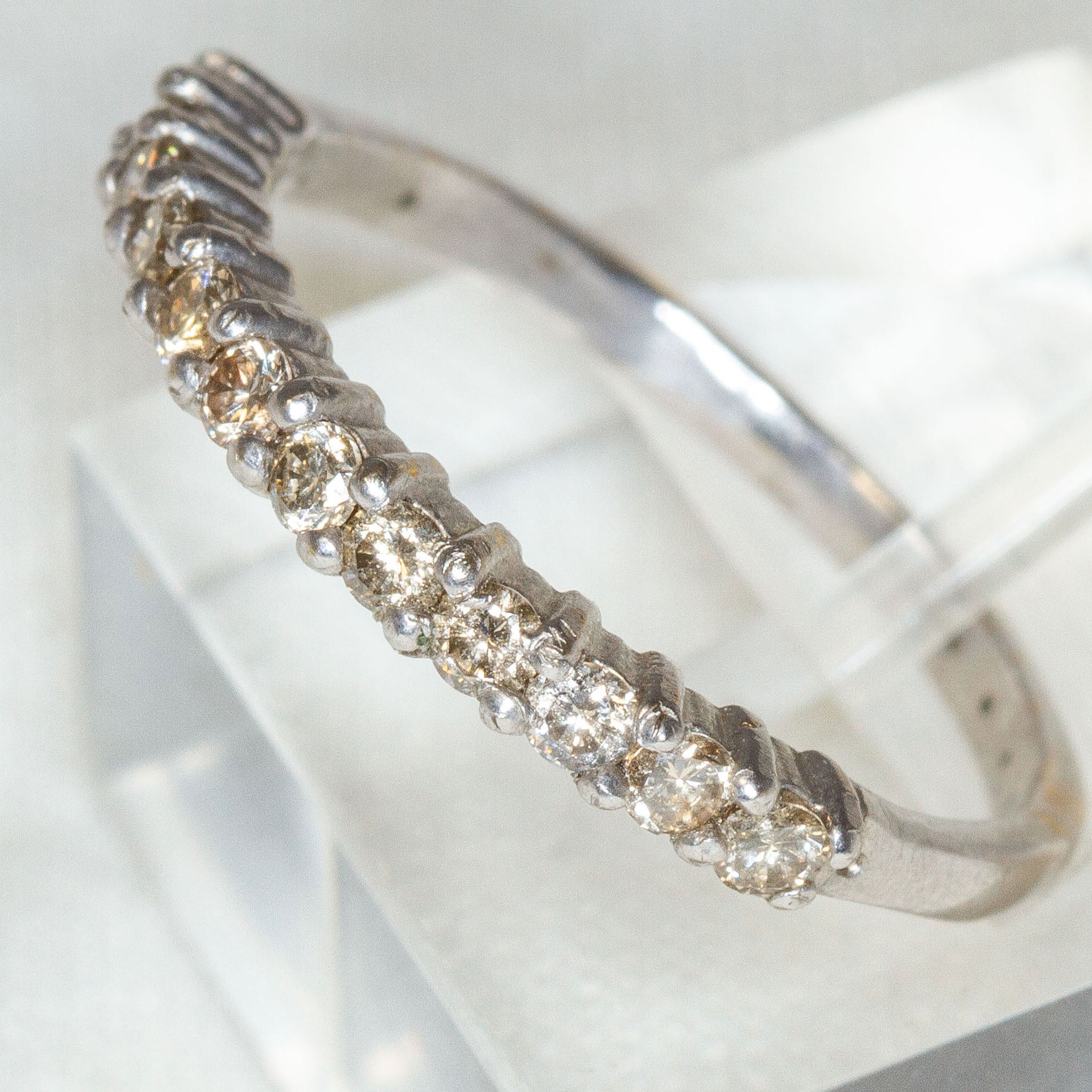 10K White Gold 0.36ctw Diamond Half-Eternity Band - Size 5.75
