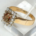 14K Yellow Gold Andalusite and Diamond Halo Ring