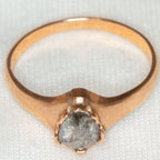 10K Rose Gold 1ct Antique-Cut Salt & Pepper Diamond Solitaire Ring - Size 7.5