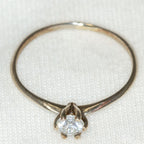 14k White Gold Solitaire Diamond Ring, 0.25ct - Size 5.5