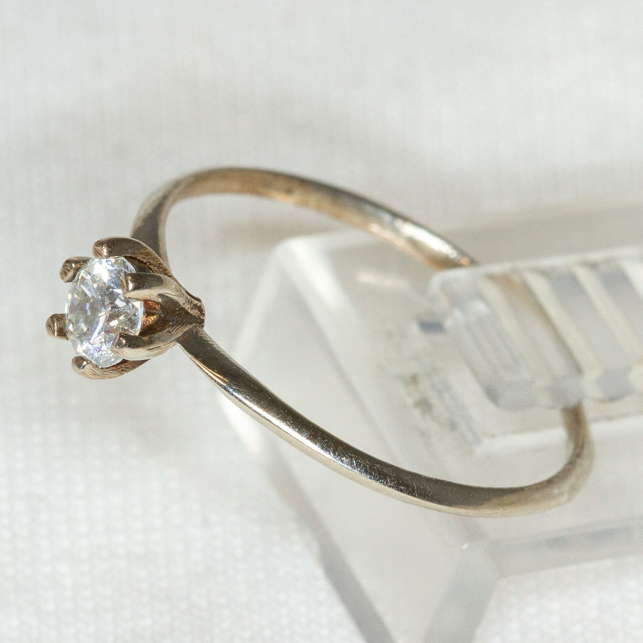 14k White Gold Solitaire Diamond Ring, 0.25ct - Size 5.5