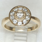 14k Yellow Gold Cluster Diamond Ring, 0.50ctw - Size 6