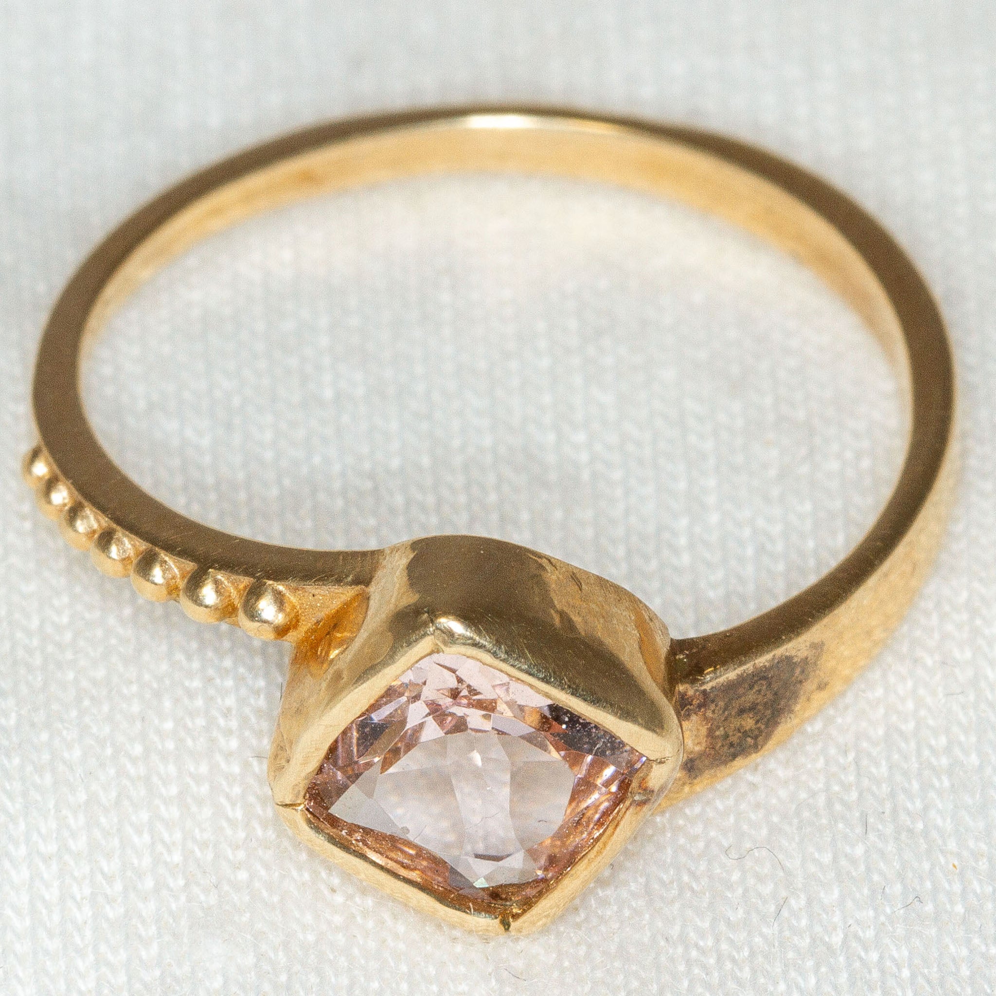 10k Yellow Gold Morganite Ring, 0.80ct - Size 7.5 Main image