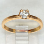 10k Rose Gold Diamond Solitaire Ring - .25ct, Size 7