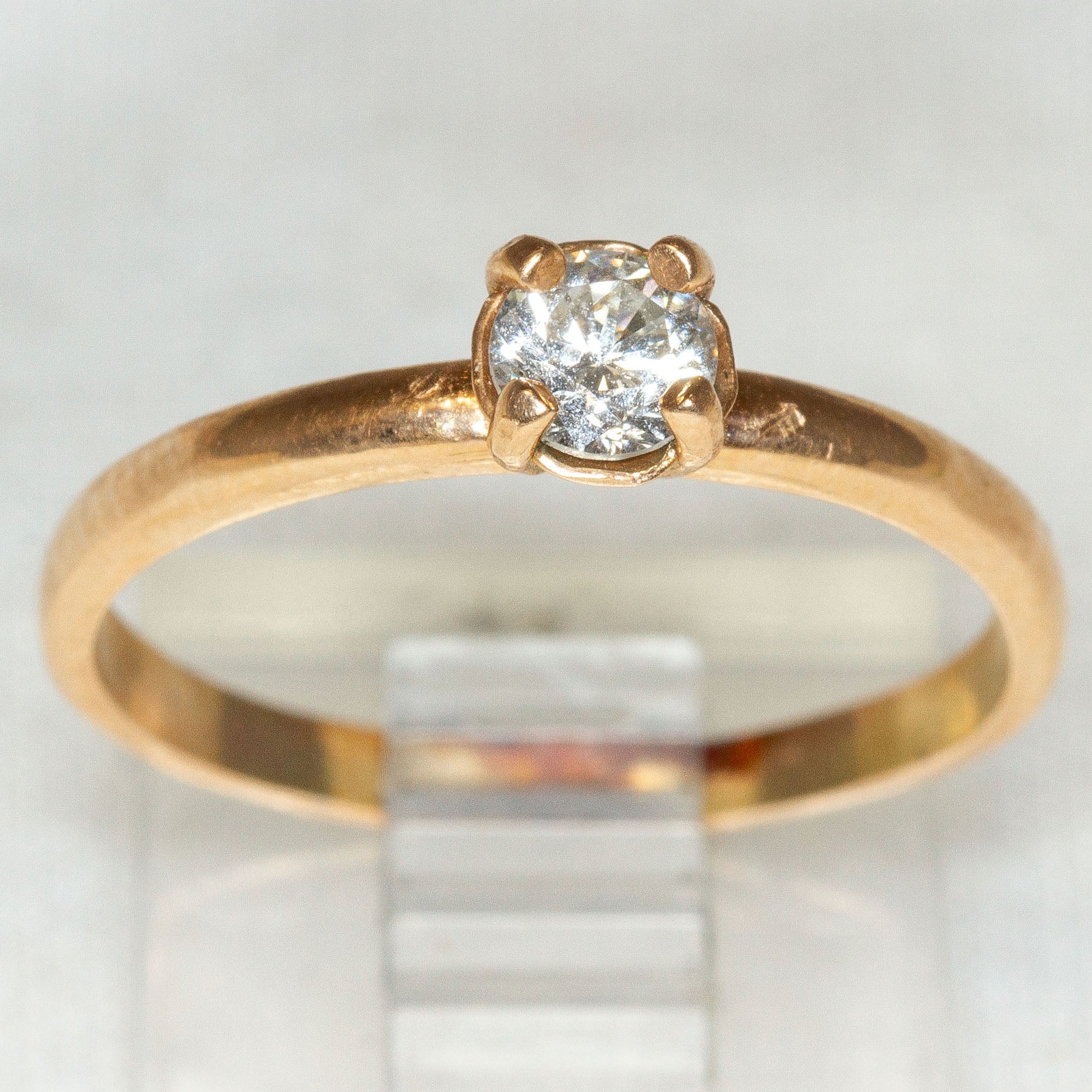 10k Rose Gold Diamond Solitaire Ring - .25ct, Size 7