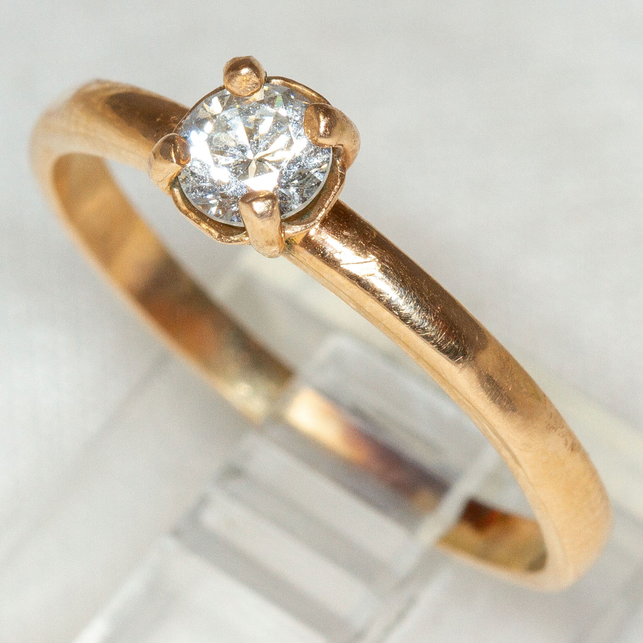 10k Rose Gold Diamond Solitaire Ring - .25ct, Size 7