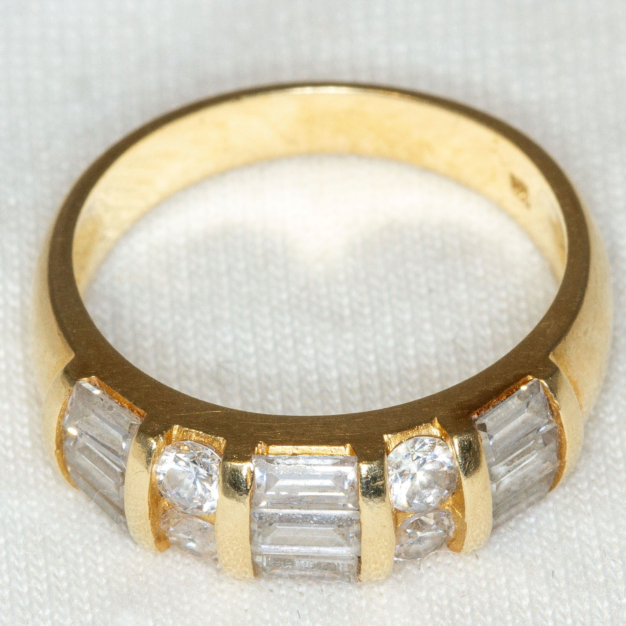14k Yellow Gold Multi-Stone CZ Band - Size 6 3/4