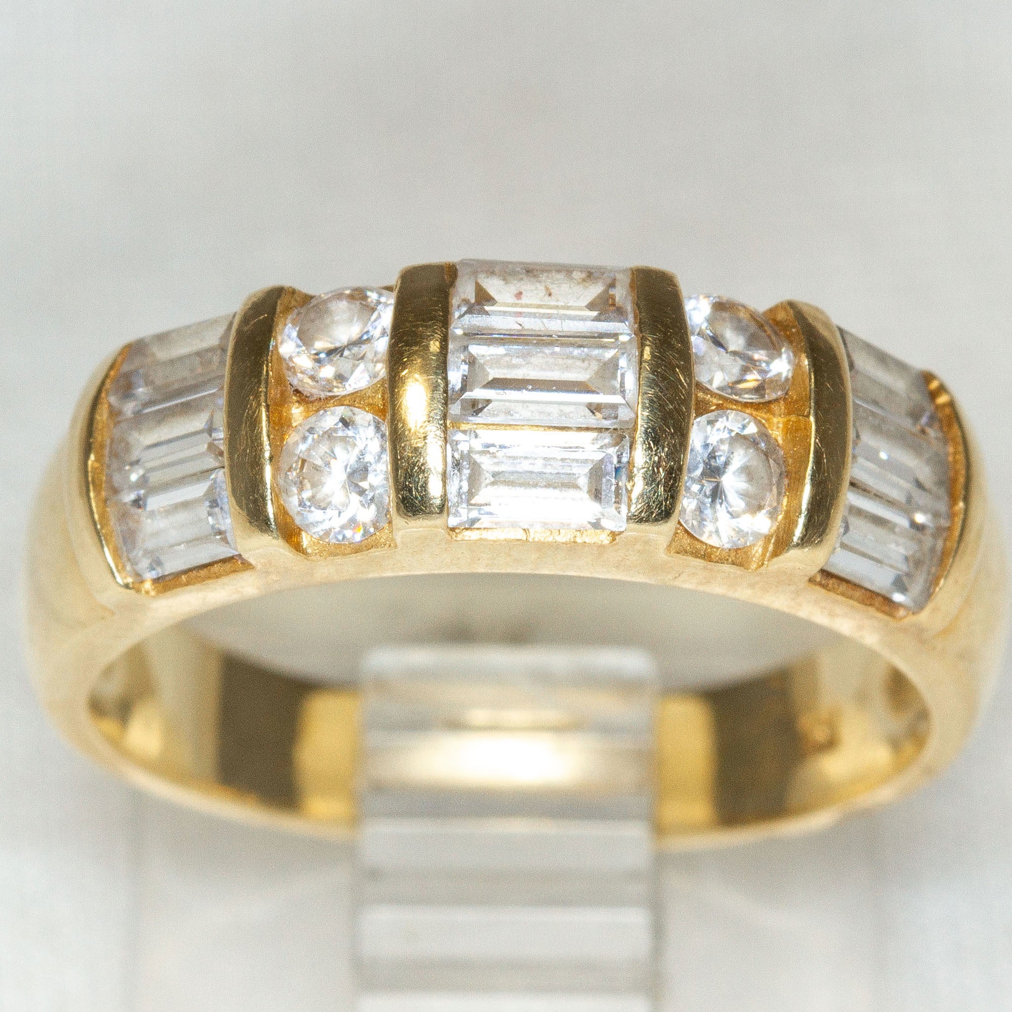 14k Yellow Gold Multi-Stone CZ Band - Size 6 3/4