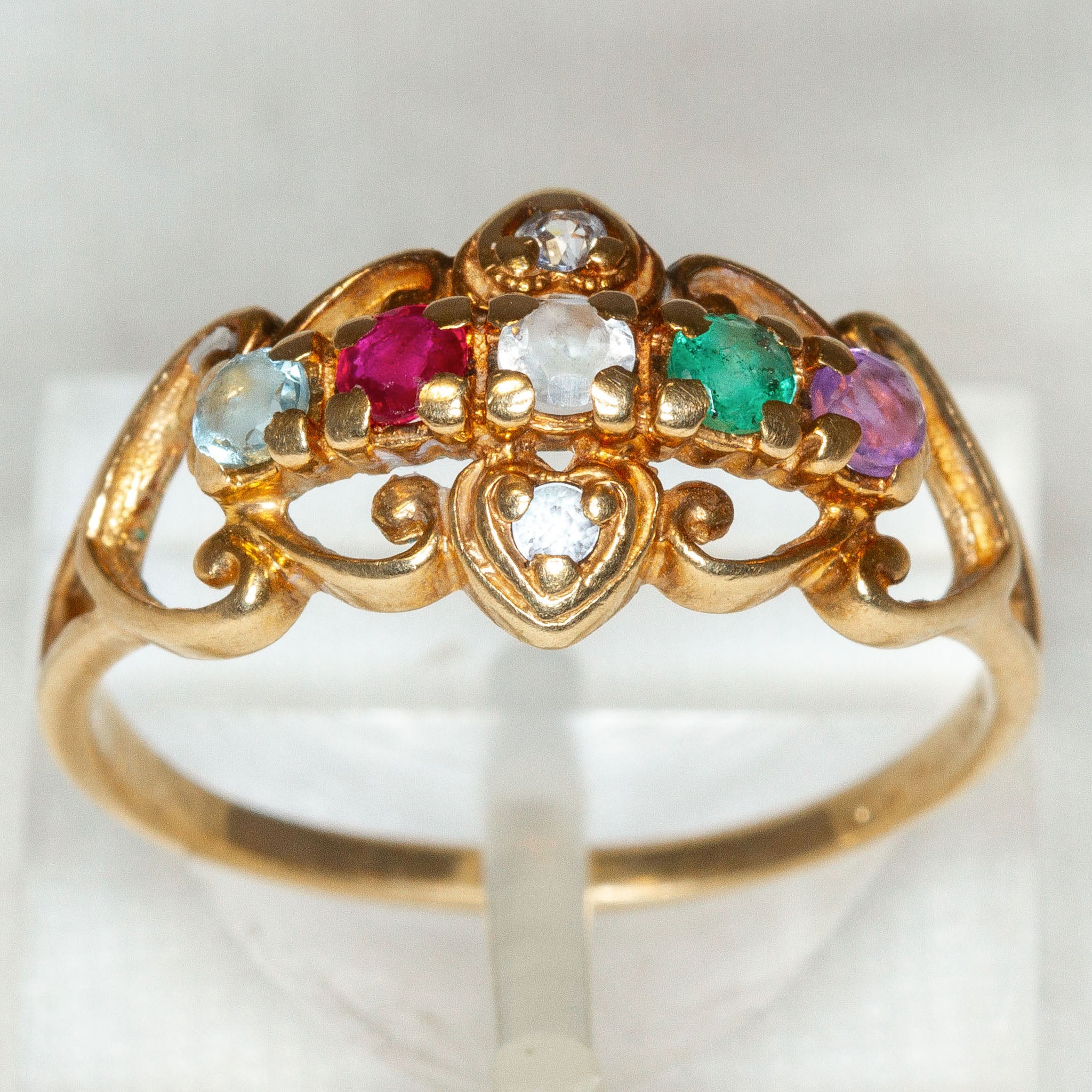 14k Yellow Gold Multi-Gemstone Family Ring - Customizable