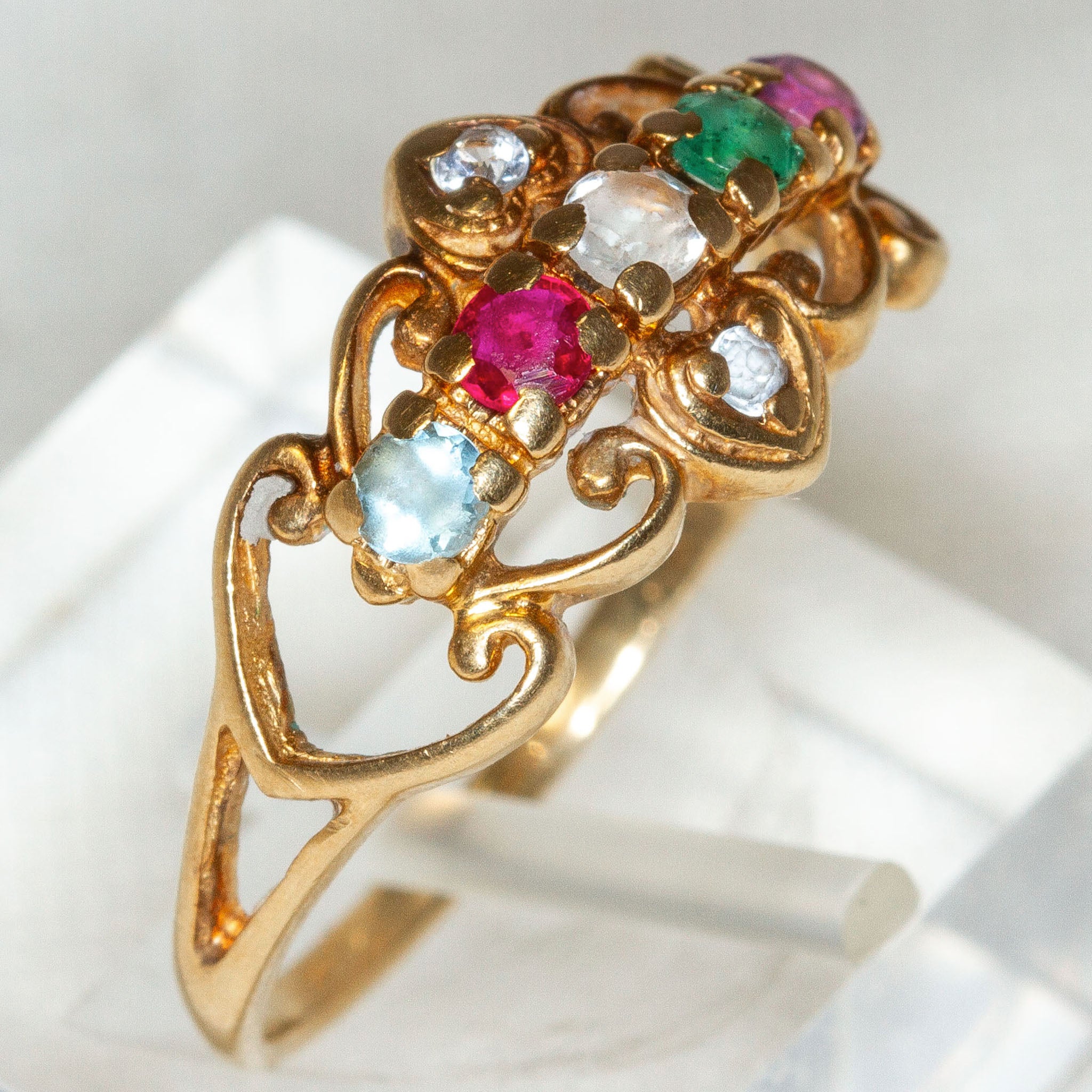 14k Yellow Gold Multi-Gemstone Family Ring - Customizable