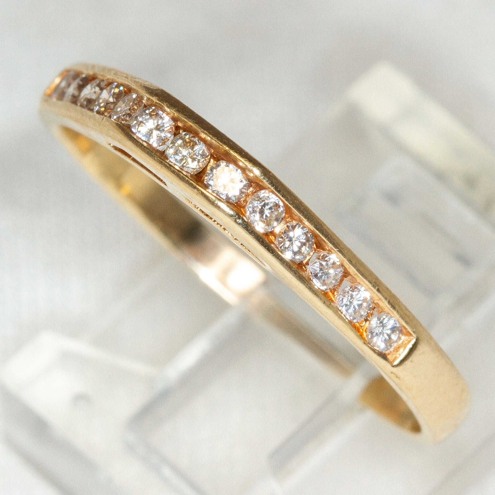14k Yellow Gold Diamond Channel-Set Band - .39ctw, Size 8