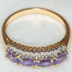 14k Yellow Gold Tanzanite and Diamond Multi-Stone Ring - Size 8