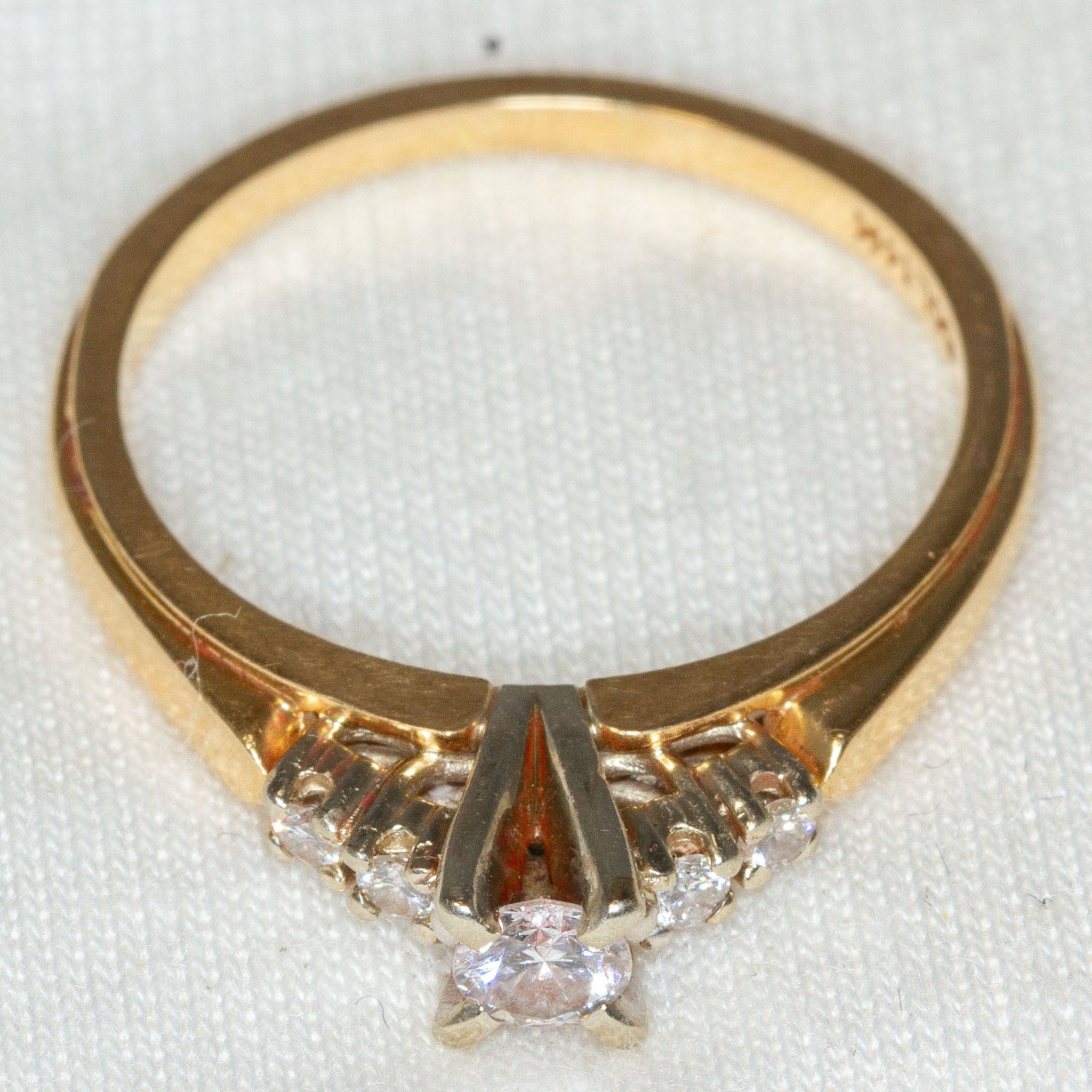 14k Yellow Gold Diamond Engagement Ring - .37ctw, Size 7 3/4
