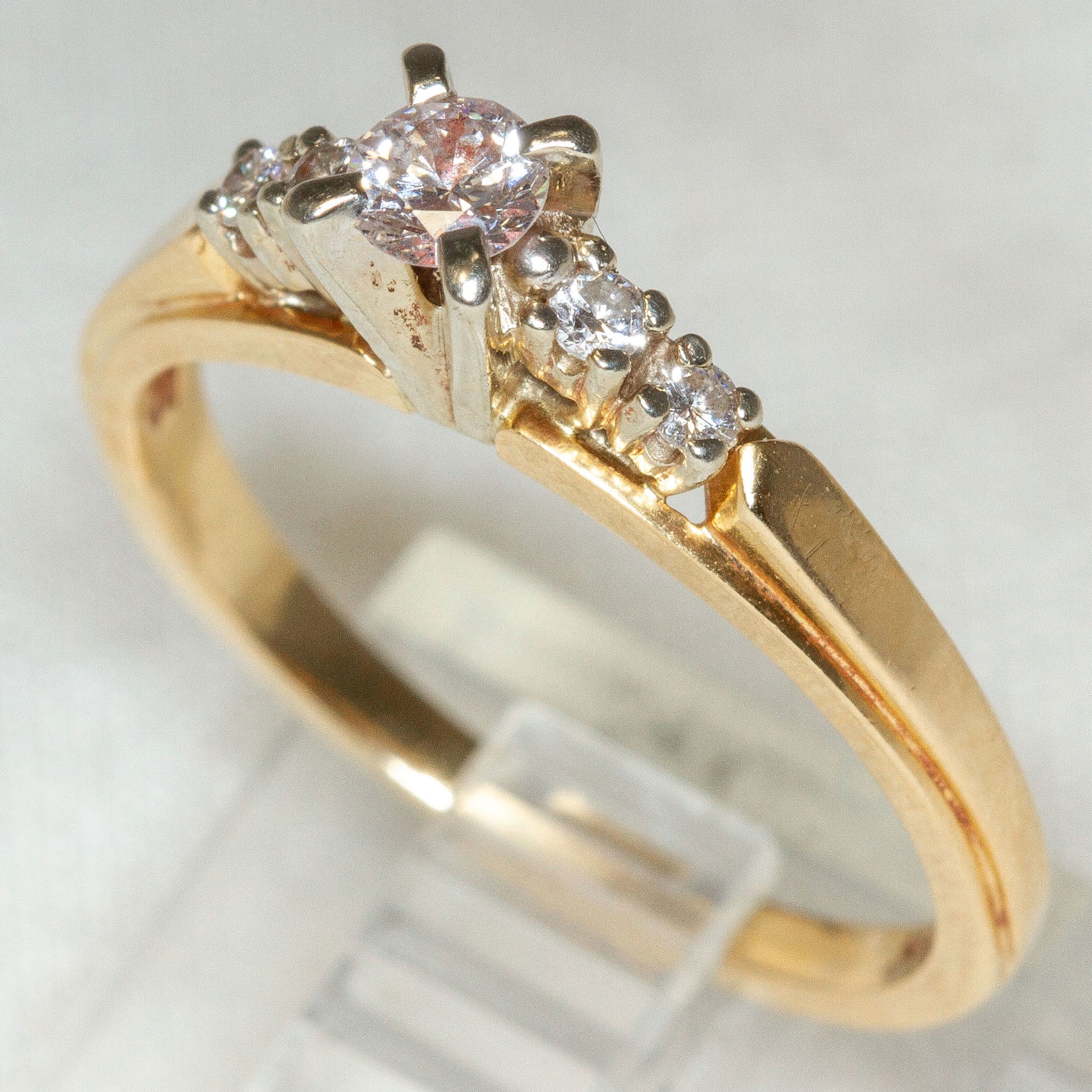 14k Yellow Gold Diamond Engagement Ring - .37ctw, Size 7 3/4