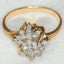 14k Yellow Gold Diamond Cluster Ring - .40tcw, Size 5 1/4