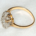 14k Yellow Gold Diamond Cluster Ring - .40tcw, Size 5 1/4