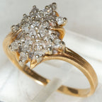 14k Yellow Gold Diamond Cluster Ring - .40tcw, Size 5 1/4