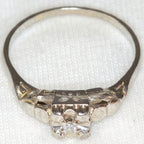 Vintage 14k Yellow Gold Illusion Set Diamond Ring - Size 6