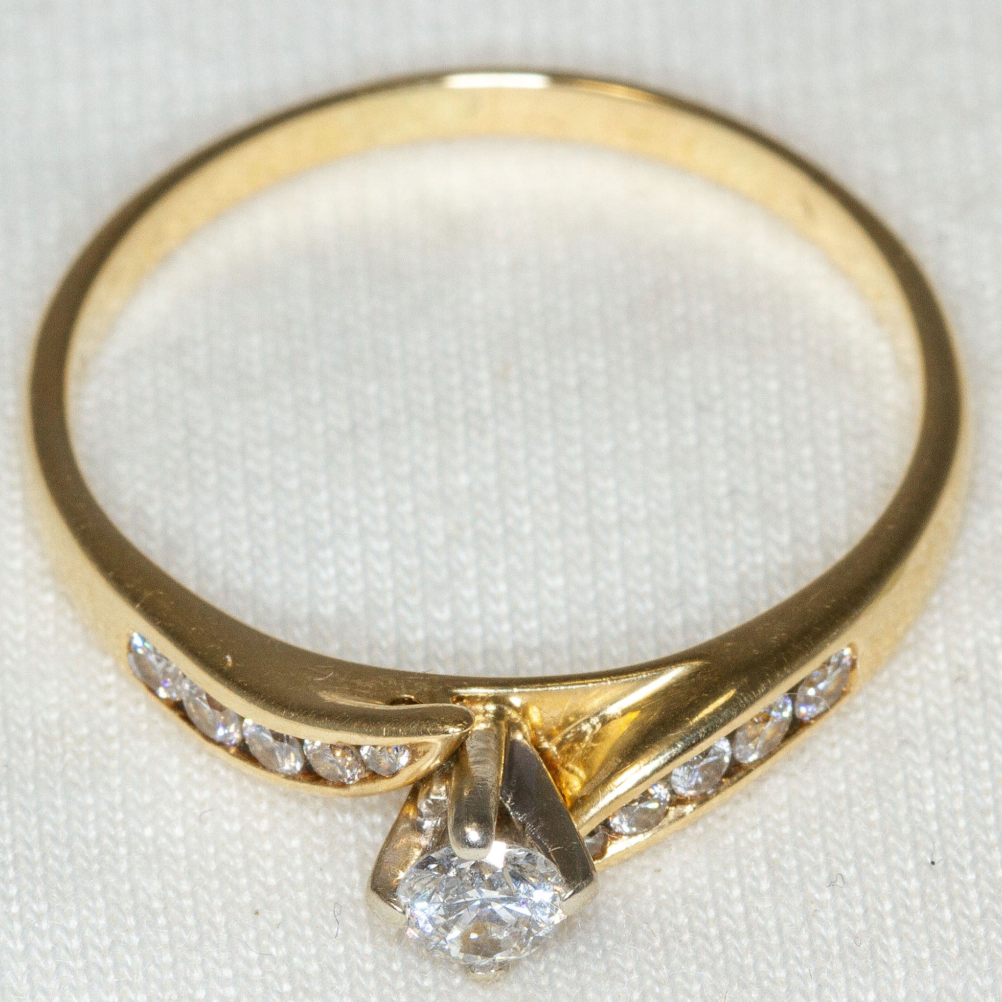 14k Yellow Gold Diamond Engagement Ring - .43ctw, Size 11