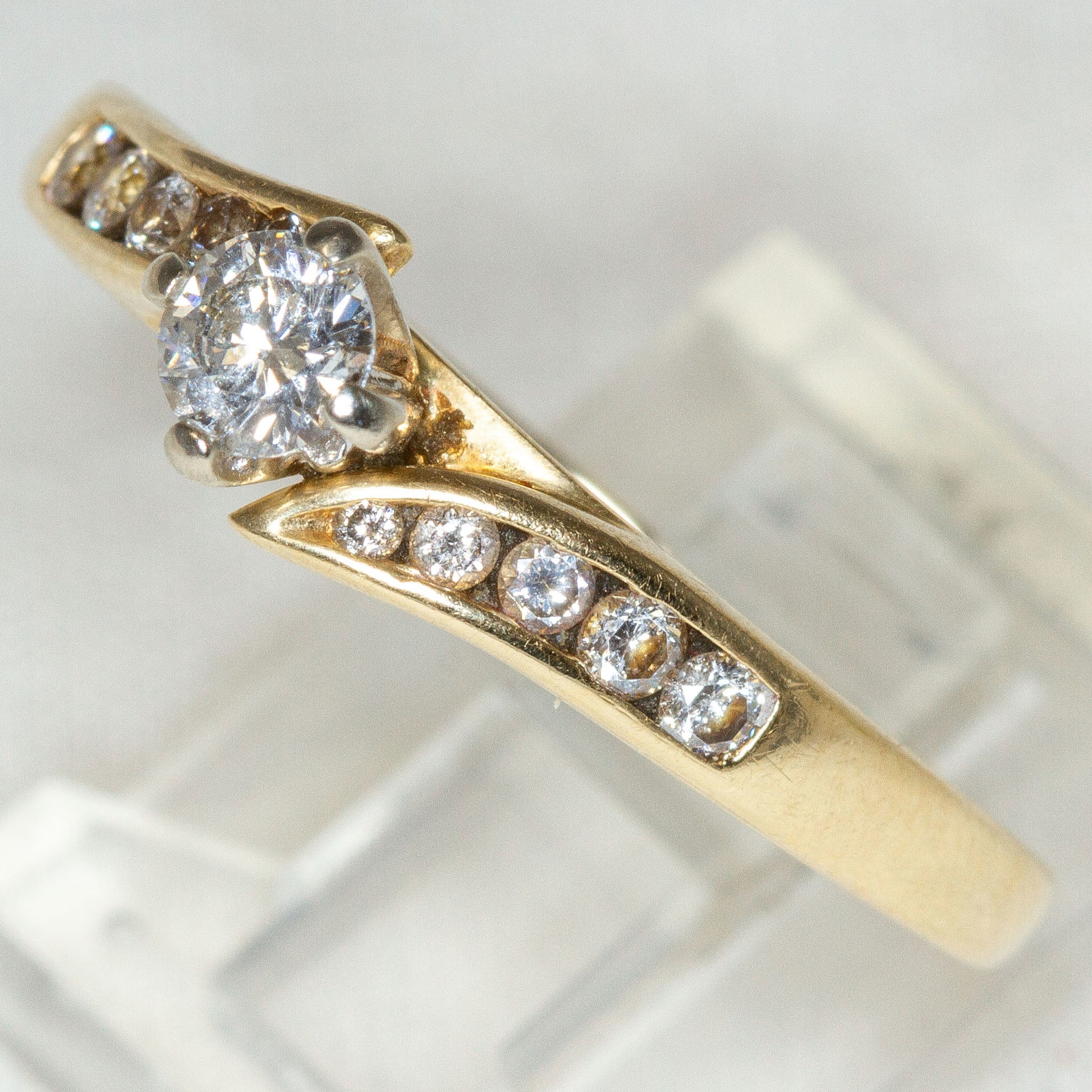 14k Yellow Gold Diamond Engagement Ring - .43ctw, Size 11