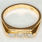 Vintage 14k Yellow Gold Diamond Band - Size 6