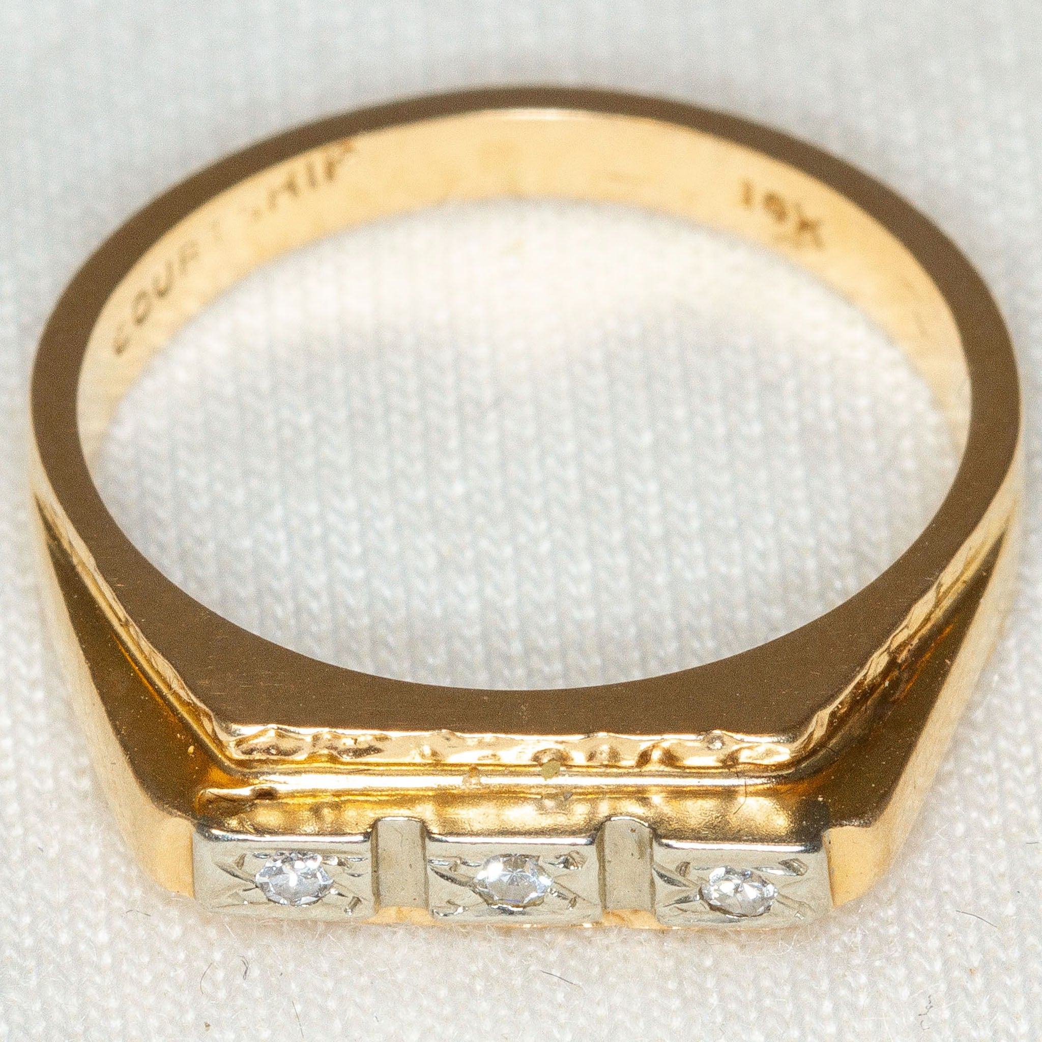 Vintage 14k Yellow Gold Diamond Band - Size 6