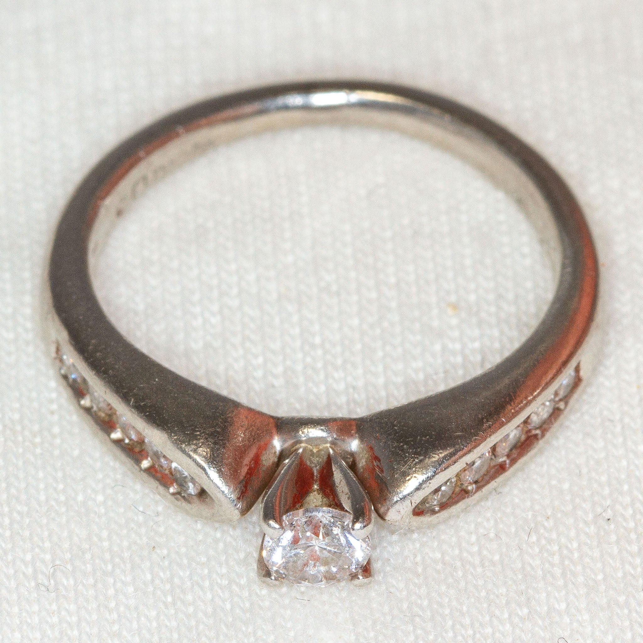 14k White Gold Diamond Engagement Ring - .55ctw, Size 5