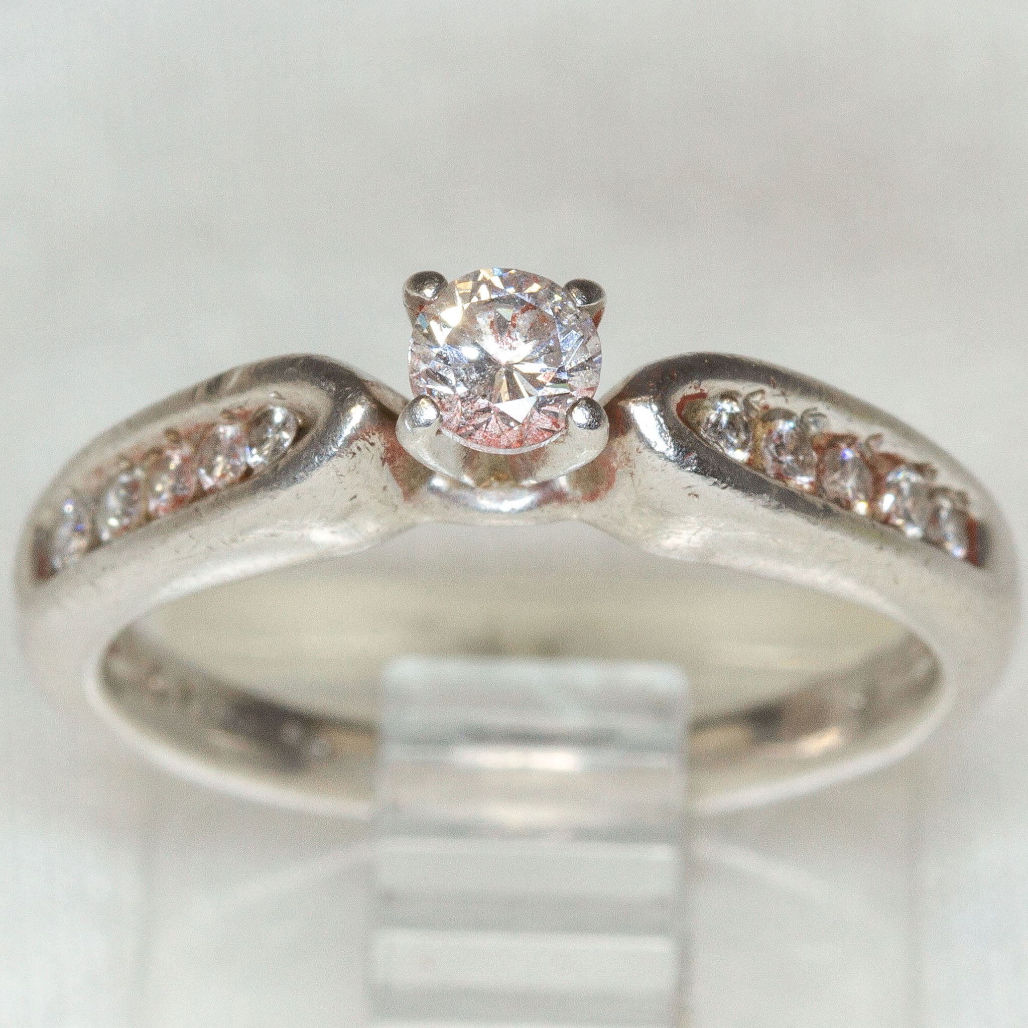 14k White Gold Diamond Engagement Ring - .55ctw, Size 5 Secondary image