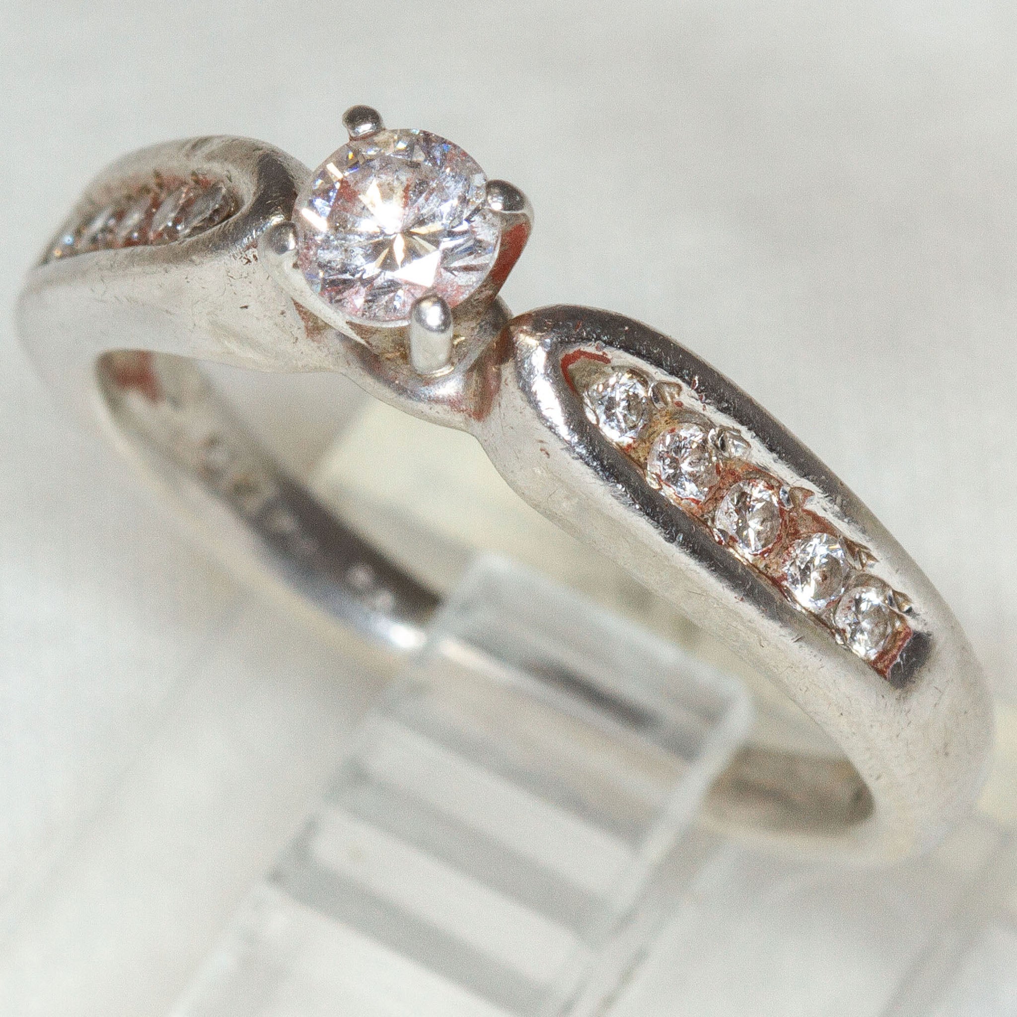 14k White Gold Diamond Engagement Ring - .55ctw, Size 5
